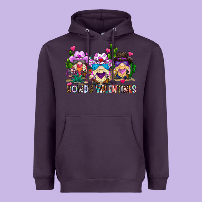 Howdy Valentines Heavyweight Hoodie Designed By Cowhidedigitalart