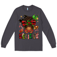 Smoke christmas believe afro messy bun Long Sleeve Tee - texasbilliewilder