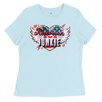 Baby Blue American junkie Ladies Tee - NancyCooperArtShop