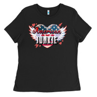 Black American junkie Ladies Tee - NancyCooperArtShop