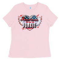 Bubblegum Pink American junkie Ladies Tee - NancyCooperArtShop