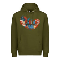 Army Green American junkie 4th of july Premium Hoodie - FaDigitalArtStudio