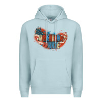 Blue Mist American junkie 4th of july Premium Hoodie - FaDigitalArtStudio