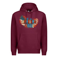 Burgundy American junkie 4th of july Premium Hoodie - FaDigitalArtStudio
