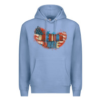 Colony Blue American junkie 4th of july Premium Hoodie - FaDigitalArtStudio