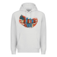 Dove Grey American junkie 4th of july Premium Hoodie - FaDigitalArtStudio
