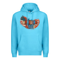 Ocean Blue American junkie 4th of july Premium Hoodie - FaDigitalArtStudio