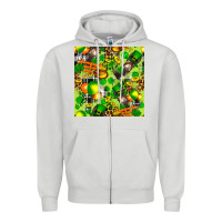 Dove Grey St. Patrick's Donkey With Shamrock Seamless Zipper Hoodie - FaDigitalArtStudio