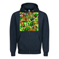 Navy St. Patrick's Donkey With Shamrock Seamless Zipper Hoodie - FaDigitalArtStudio