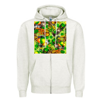 Oatmeal Heather St. Patrick's Donkey With Shamrock Seamless Zipper Hoodie - FaDigitalArtStudio