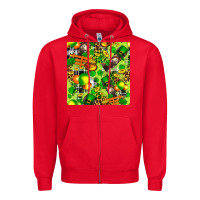 Red St. Patrick's Donkey With Shamrock Seamless Zipper Hoodie - FaDigitalArtStudio