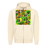 Sandshell St. Patrick's Donkey With Shamrock Seamless Zipper Hoodie - FaDigitalArtStudio