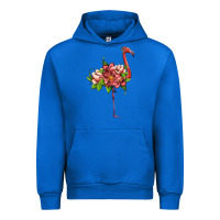 Cobalt flamingo with tropical flowers Urban Hoodie - Artiststas