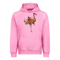 Fuchsia Pink flamingo with tropical flowers Urban Hoodie - Artiststas