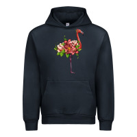 Navy flamingo with tropical flowers Urban Hoodie - Artiststas