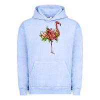 Pigment Grape Ice flamingo with tropical flowers Urban Hoodie - Artiststas