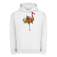 Pigment Lunar Rock flamingo with tropical flowers Urban Hoodie - Artiststas