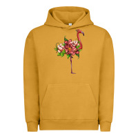 Pigment Peanut Butter flamingo with tropical flowers Urban Hoodie - Artiststas