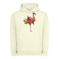 Pigment Pistachio flamingo with tropical flowers Urban Hoodie - Artiststas