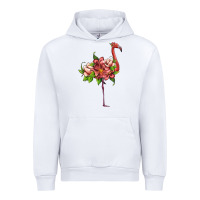 White flamingo with tropical flowers Urban Hoodie - Artiststas