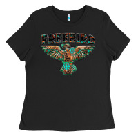 Black aztec free bird Ladies Tee - NancyCooperArtShop