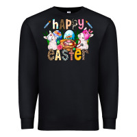 Black Happy Easter Premium Sweatshirt - CowhideDigitalArt