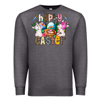 Charcoal Heather Happy Easter Premium Sweatshirt - CowhideDigitalArt
