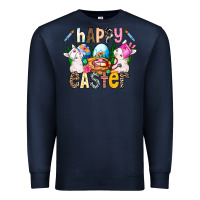 Navy Happy Easter Premium Sweatshirt - CowhideDigitalArt
