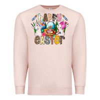 Pale Pink Happy Easter Premium Sweatshirt - CowhideDigitalArt
