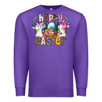 Purple Happy Easter Premium Sweatshirt - CowhideDigitalArt