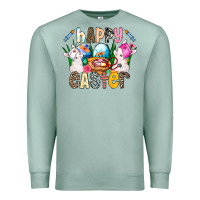 Seafoam Happy Easter Premium Sweatshirt - CowhideDigitalArt