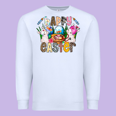 Happy Easter Premium Sweatshirt Designed By Cowhidedigitalart