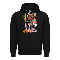 Black Tie dye easter love dog paw Zipper Hoodie - BundleAndBundleShop