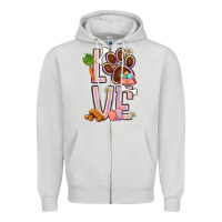 Dove Grey Tie dye easter love dog paw Zipper Hoodie - BundleAndBundleShop