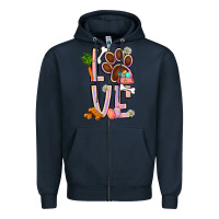 Navy Tie dye easter love dog paw Zipper Hoodie - BundleAndBundleShop