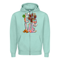 Seafoam Tie dye easter love dog paw Zipper Hoodie - BundleAndBundleShop