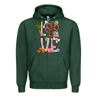 Sports Green Tie dye easter love dog paw Zipper Hoodie - BundleAndBundleShop