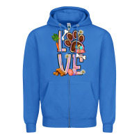 True Royal Tie dye easter love dog paw Zipper Hoodie - BundleAndBundleShop
