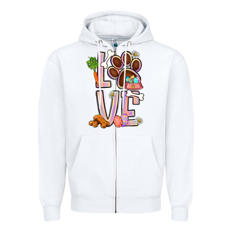 Tie Dye Easter Love Dog Paw Zipper Hoodie by BundleAndBundleShop | Teevron