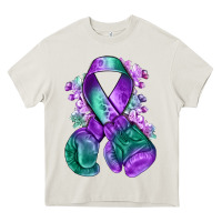 Cream purple and green anal cancer with boxing gloves na Heavy Core Tee - NancyCooperArtShop
