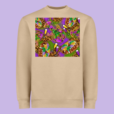 Mardi Gras With Crabs Tumbler Heavyweight Sweatshirt Designed By Howdyjamesfarm