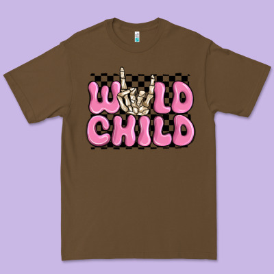 Wild Child Pink Skeleton Premium Tee Designed By Maliassmallbusiness
