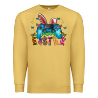 Antique Gold Happy Easter Gamer Premium Sweatshirt - CowhideDigitalArt