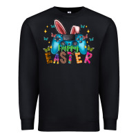 Black Happy Easter Gamer Premium Sweatshirt - CowhideDigitalArt