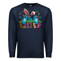 Navy Happy Easter Gamer Premium Sweatshirt - CowhideDigitalArt