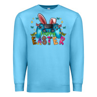 Ocean Blue Happy Easter Gamer Premium Sweatshirt - CowhideDigitalArt