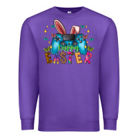 Purple Happy Easter Gamer Premium Sweatshirt - CowhideDigitalArt