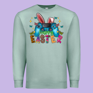 Happy Easter Gamer Premium Sweatshirt Designed By Cowhidedigitalart