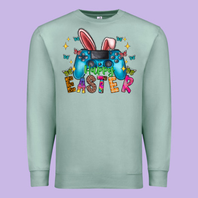 Happy Easter Gamer Premium Sweatshirt Designed By Cowhidedigitalart