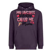 Plum love message with cupid and hearts Heavyweight Hoodie - CowhideDigitalArt